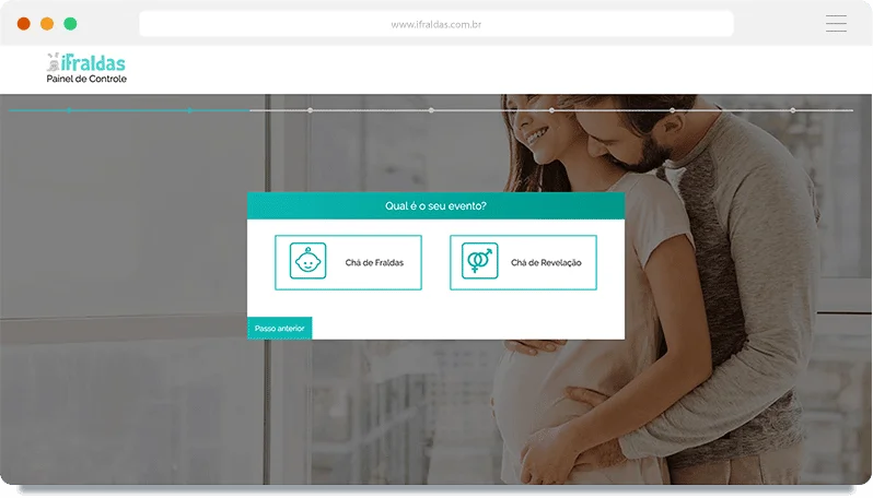 iFraldas.com.br - chá de fraldas virtual e chá de revelação iFraldas.com.br - escolhendo o tipo de evento virtual (cha de fraldas virtual ou cha revelacao)