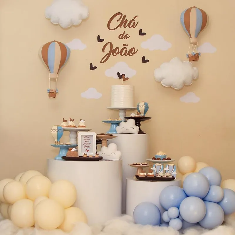 painel cha de bebe eva nuvem