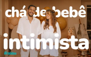 Casal em chá de bebê intimista