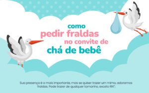 Como pedir fraldas no convite de chá de bebê