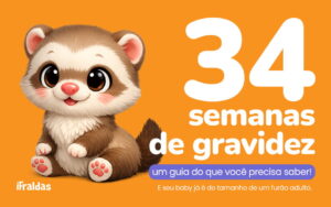 34 semanas de gravidez e seu bebê já é do tamanho de um furão