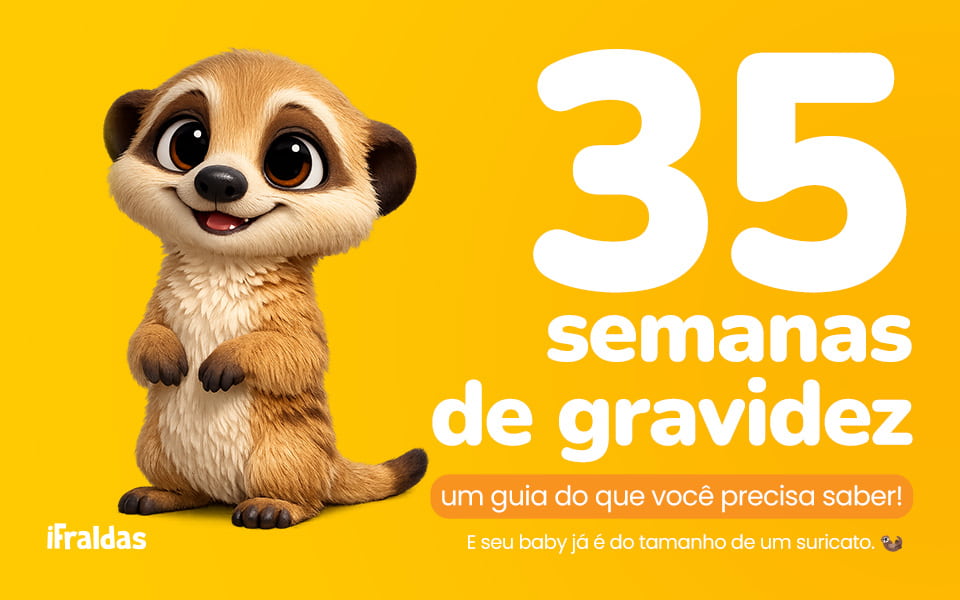 35 de semanas de gravidez, bebê do tamanho de um suricato.