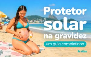 Grávida aplicando protetor solar na barriga