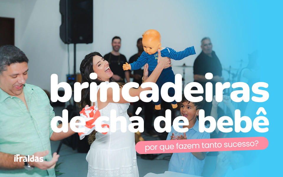 Casal em brincadeira de chá de bebê