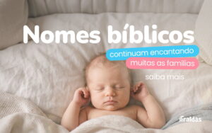 Bebê dormindo com texto nomes bíblicos