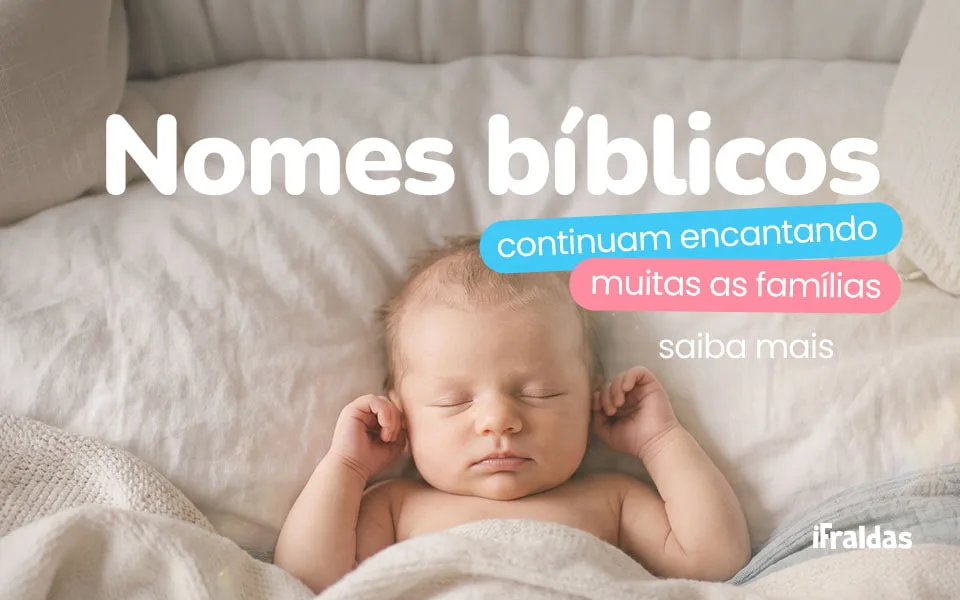 Bebê dormindo com texto nomes bíblicos